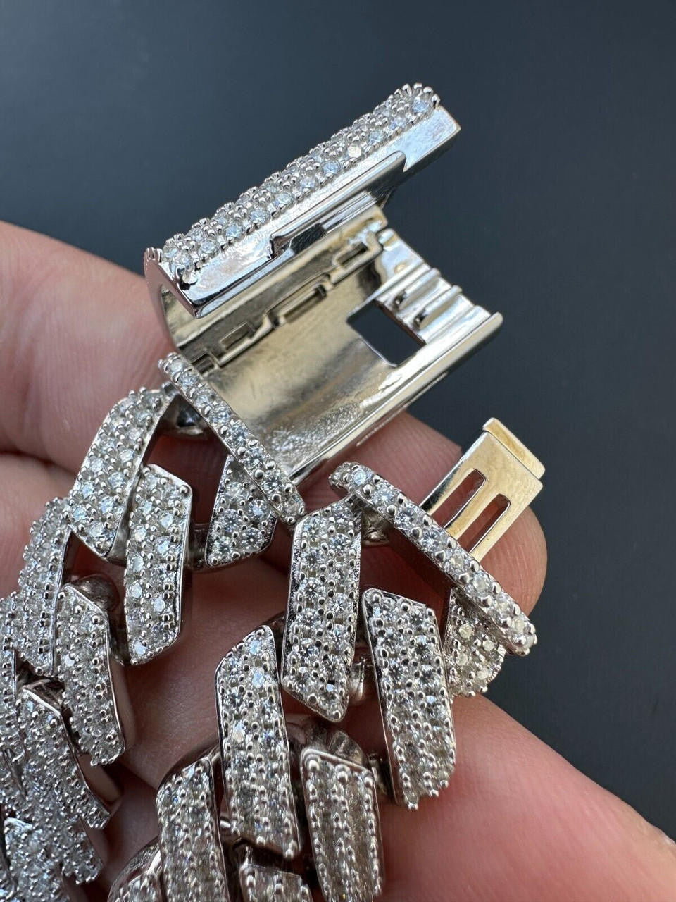 MOISSANITE #1 Bestseller Miami Cuban Link Prong Bracelet Iced Out - 925 Silver - 8mm-20mm - 6" - 9"