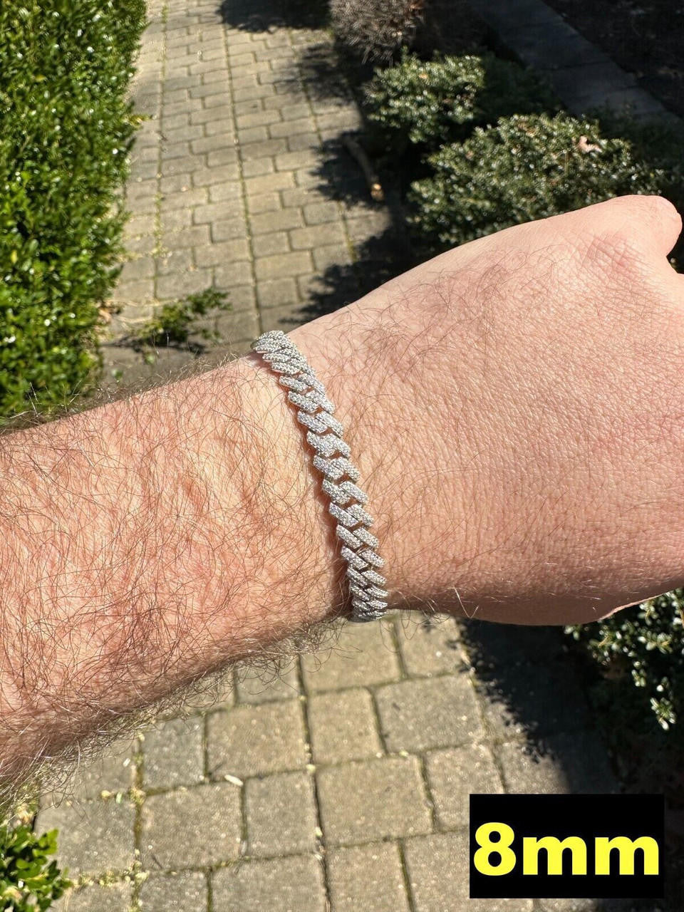 MOISSANITE #1 Bestseller Miami Cuban Link Prong Bracelet Iced Out - 925 Silver - 8mm-20mm - 6" - 9"