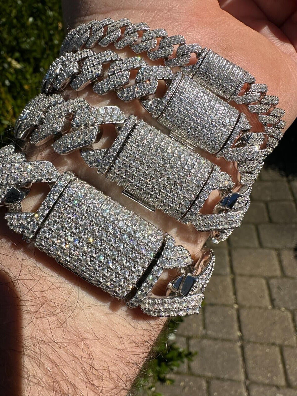 MOISSANITE #1 Bestseller Miami Cuban Link Prong Bracelet Iced Out - 925 Silver - 8mm-20mm - 6" - 9"