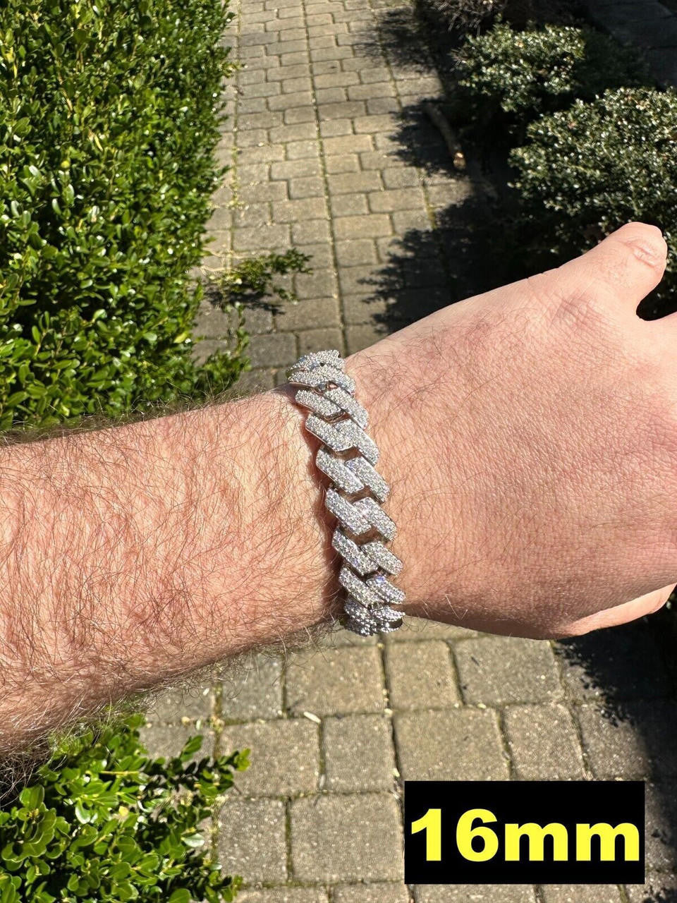 MOISSANITE #1 Bestseller Miami Cuban Link Prong Bracelet Iced Out - 925 Silver - 8mm-20mm - 6" - 9"