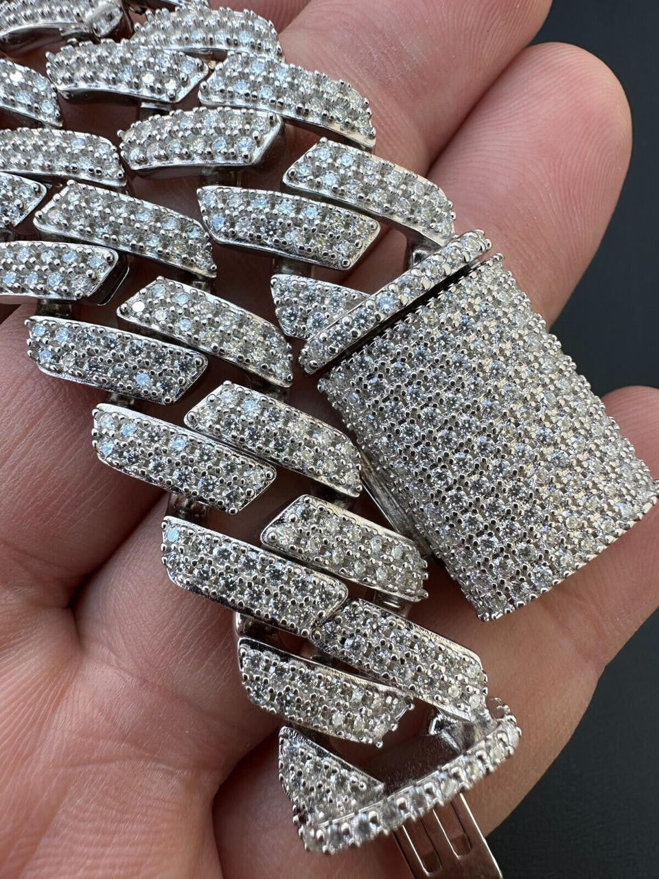 MOISSANITE #1 Bestseller Miami Cuban Link Prong Bracelet Iced Out - 925 Silver - 8mm-20mm - 6" - 9"