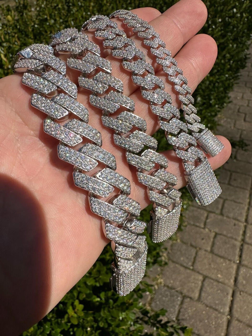 MOISSANITE #1 Bestseller Miami Cuban Link Prong Bracelet Iced Out - 925 Silver - 8mm-20mm - 6" - 9"