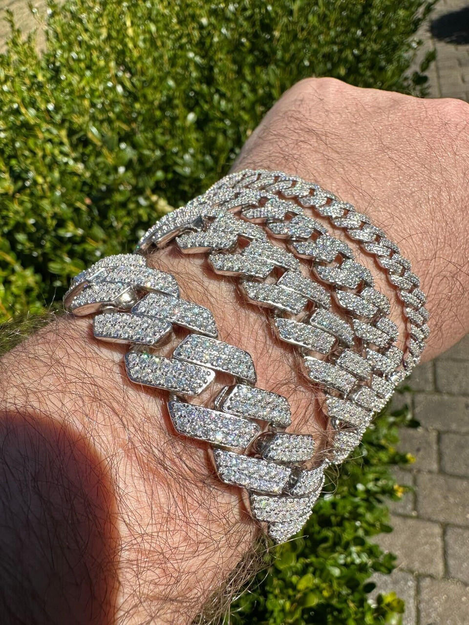 MOISSANITE #1 Bestseller Miami Cuban Link Prong Bracelet Iced Out - 925 Silver - 8mm-20mm - 6" - 9"