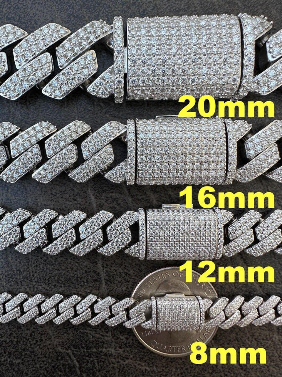MOISSANITE #1 Bestseller Miami Cuban Link Prong Bracelet Iced Out - 925 Silver - 8mm-20mm - 6" - 9"