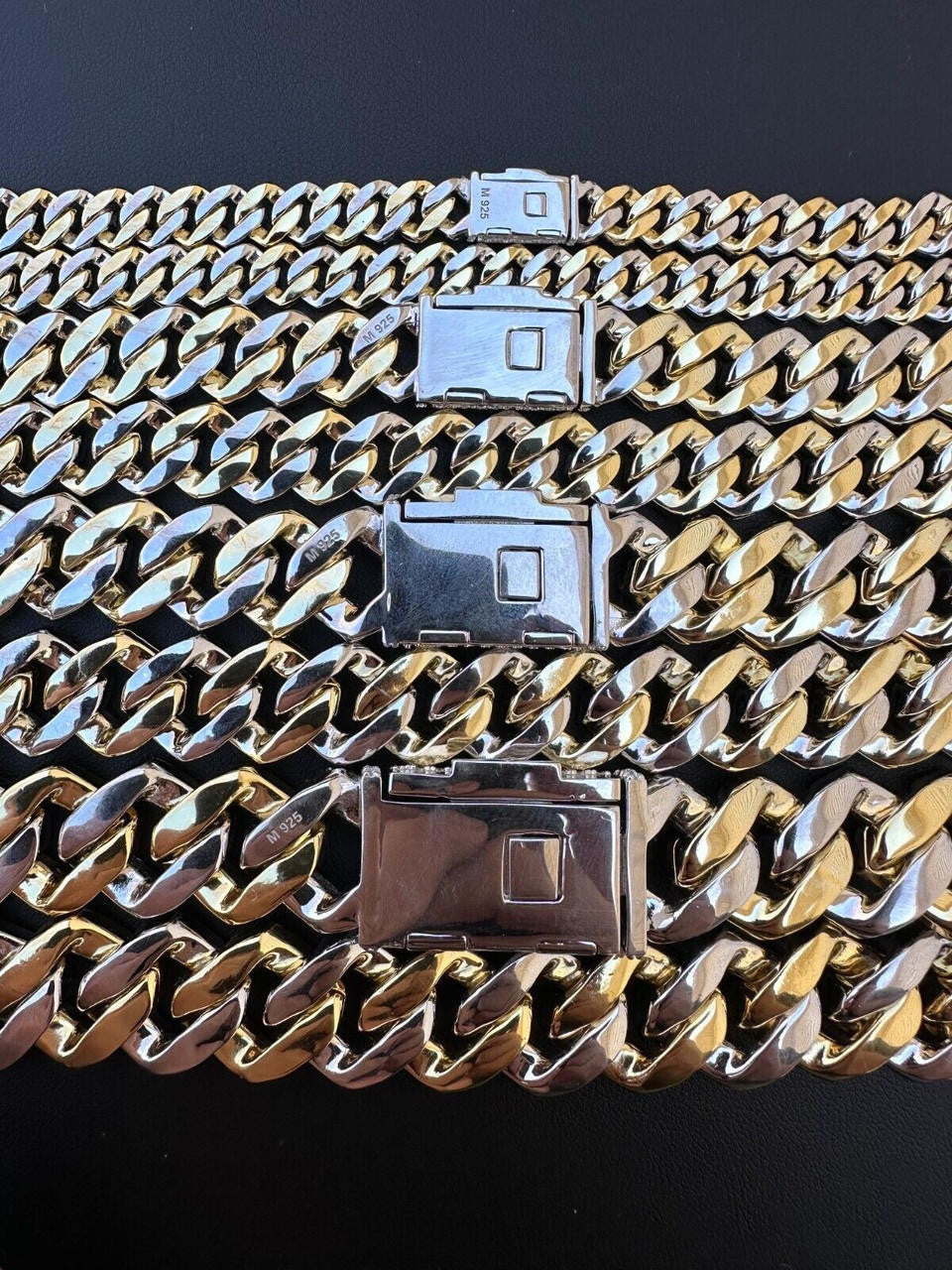 MOISSANITE #1 Bestseller Miami Cuban Link Prong Chain Necklace Iced Out - 14k Gold Vermeil & 925 Silver - 8mm-20mm - 16" - 30"