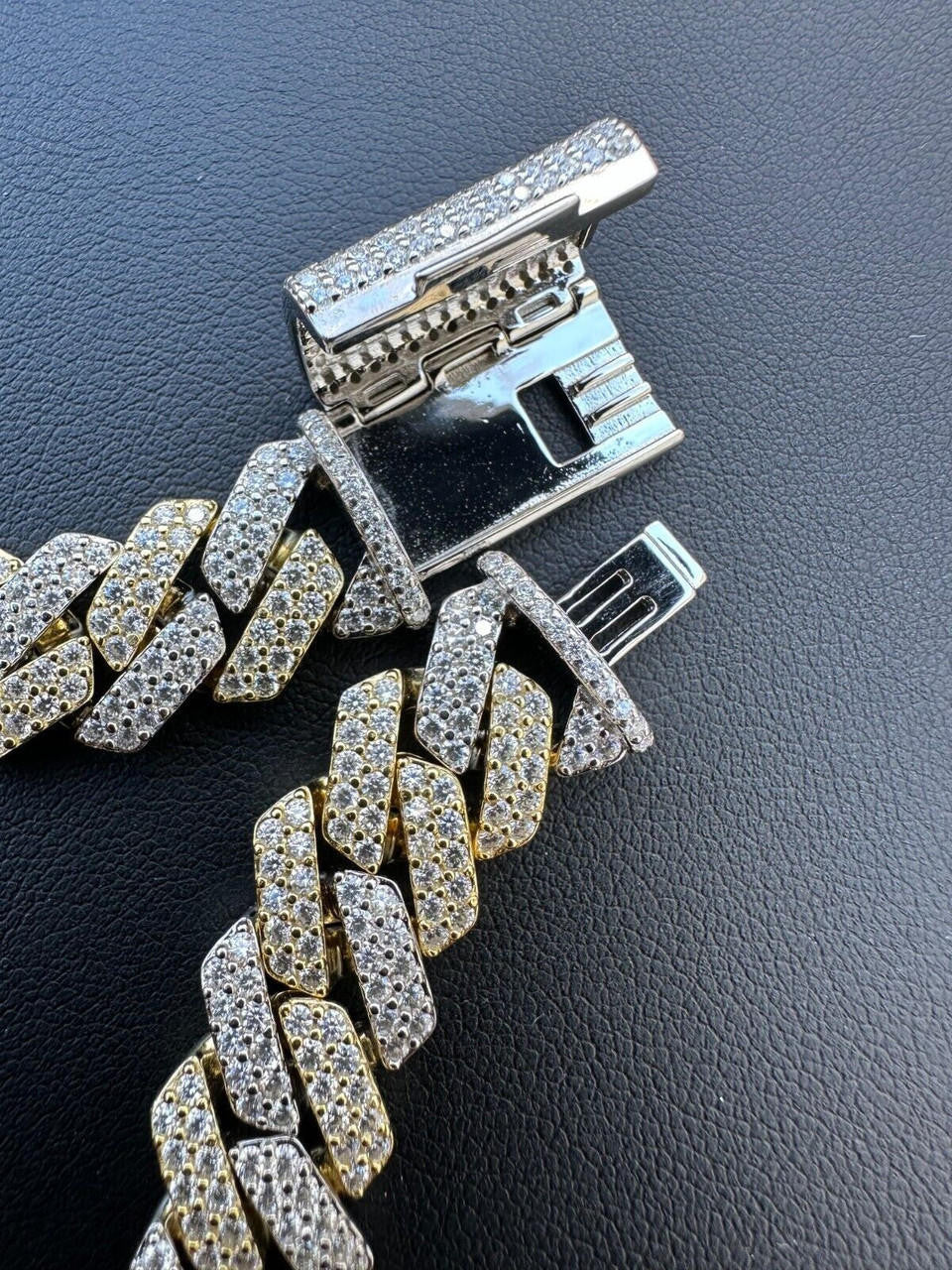 MOISSANITE #1 Bestseller Miami Cuban Link Prong Chain Necklace Iced Out - 14k Gold Vermeil & 925 Silver - 8mm-20mm - 16" - 30"