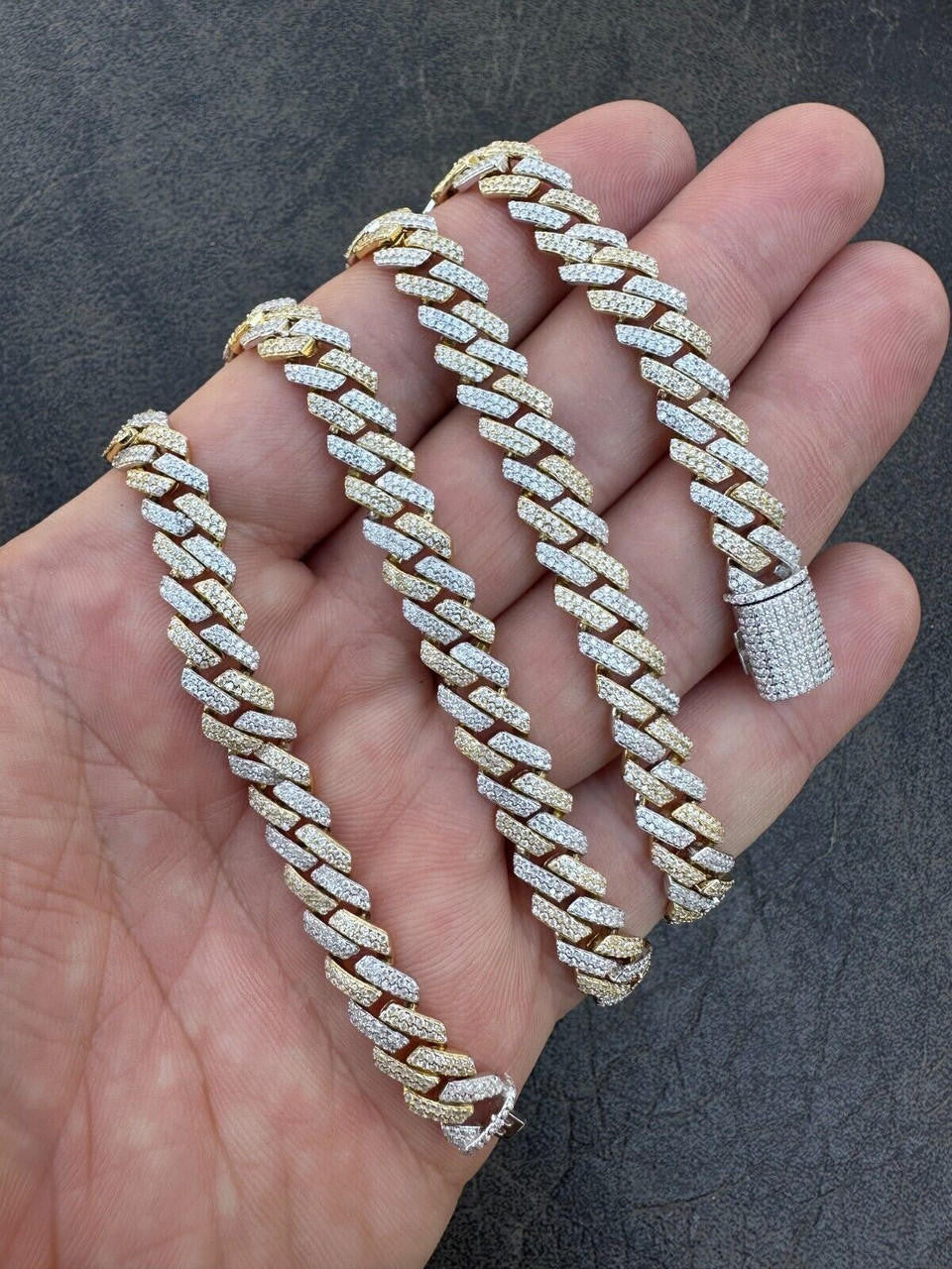 MOISSANITE #1 Bestseller Miami Cuban Link Prong Chain Necklace Iced Out - 14k Gold Vermeil & 925 Silver - 8mm-20mm - 16" - 30"