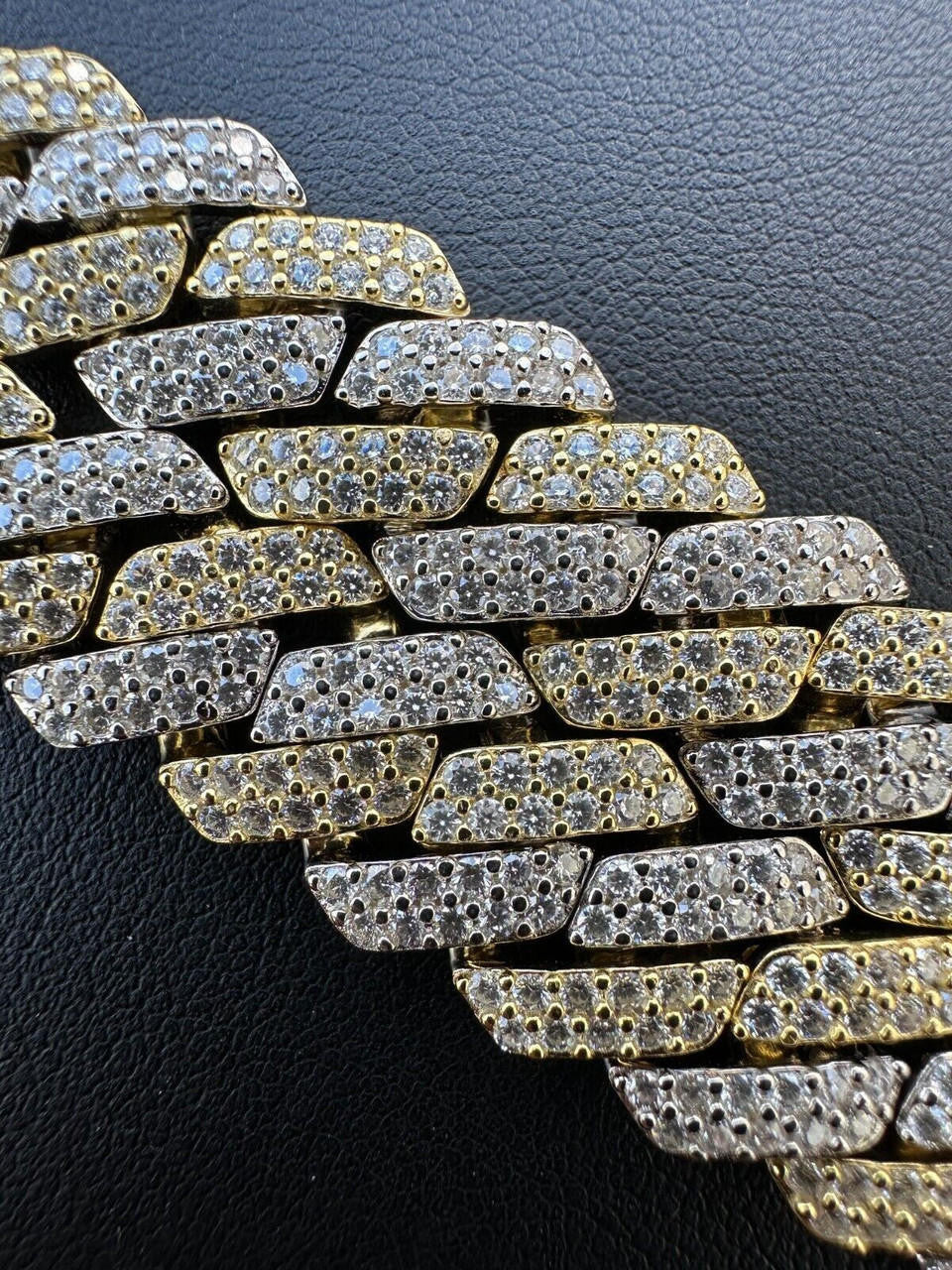 MOISSANITE #1 Bestseller Miami Cuban Link Prong Chain Necklace Iced Out - 14k Gold Vermeil & 925 Silver - 8mm-20mm - 16" - 30"