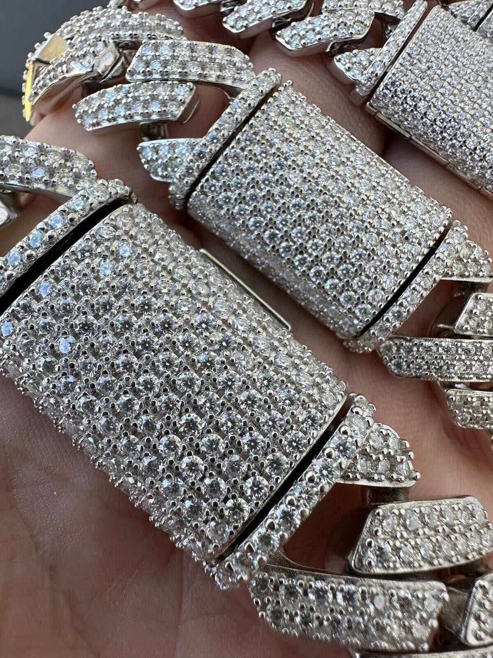 MOISSANITE #1 Bestseller Miami Cuban Link Prong Chain Necklace Iced Out - 925 Silver - 8mm-20mm - 16-30"