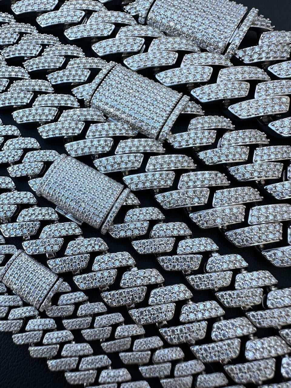 MOISSANITE #1 Bestseller Miami Cuban Link Prong Chain Necklace Iced Out - 925 Silver - 8mm-20mm - 16-30"