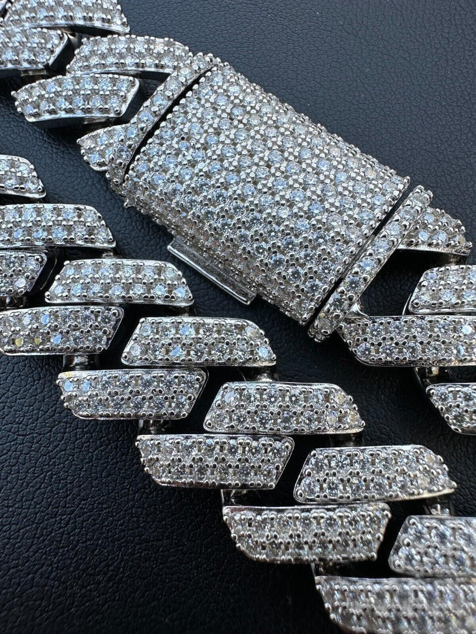 MOISSANITE #1 Bestseller Miami Cuban Link Prong Chain Necklace Iced Out - 925 Silver - 8mm-20mm - 16-30"