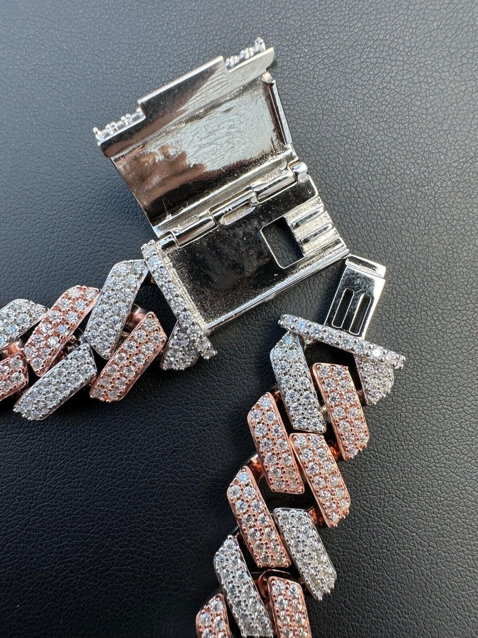 MOISSANITE #1 Bestseller Miami Cuban Link Prong Chain Necklace Iced Out - 14k Rose Gold Vermeil & 925 Silver - 8mm-20mm - 16" - 30"