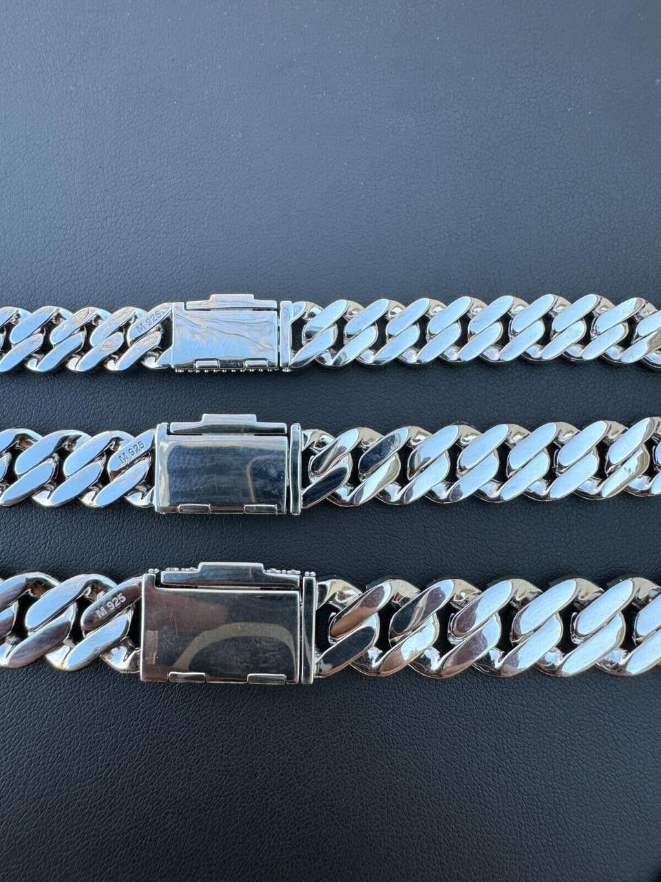 3D Miami Cuban Link Prong Bracelet Iced Out - 925 Silver - 10mm-14mm - 7-9"