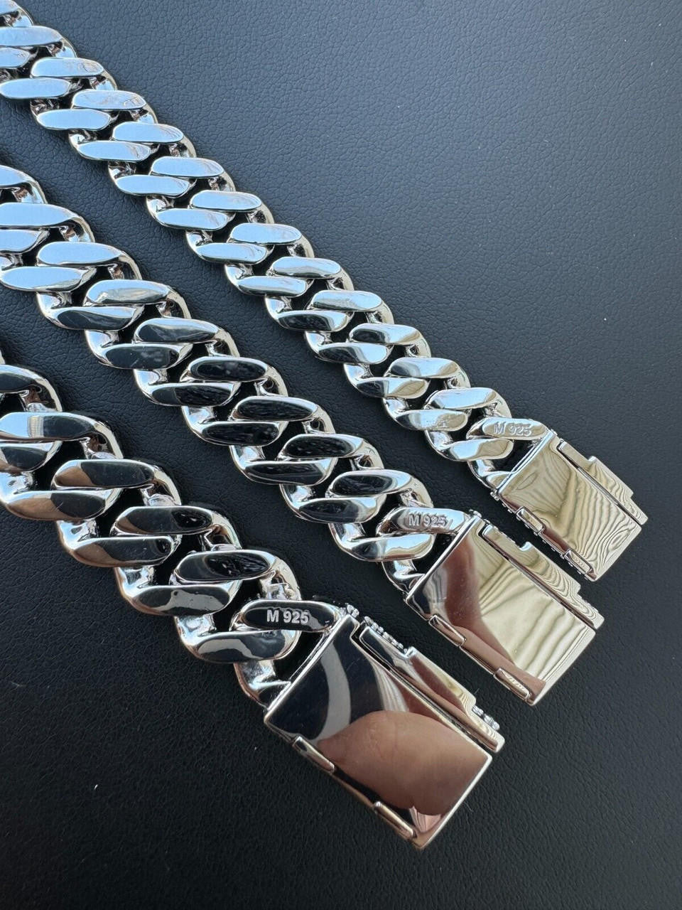 3D Miami Cuban Link Prong Bracelet Iced Out - 925 Silver - 10mm-14mm - 7-9"