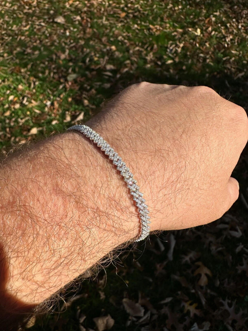 MOISSANITE Micro Prong Miami Cuban Link Bracelet Iced Out - 925 Silver - 5mm - 6" - 8.5"