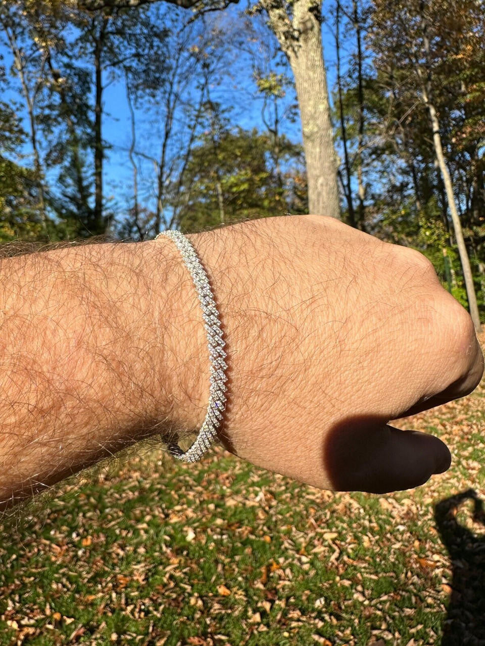 MOISSANITE Micro Prong Miami Cuban Link Bracelet Iced Out - 925 Silver - 5mm - 6" - 8.5"