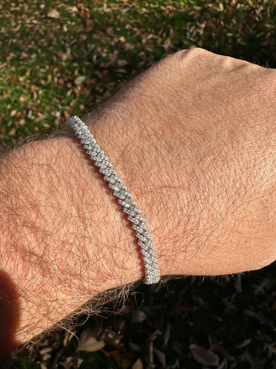 MOISSANITE Micro Prong Miami Cuban Link Bracelet Iced Out - 925 Silver - 5mm - 6" - 8.5"