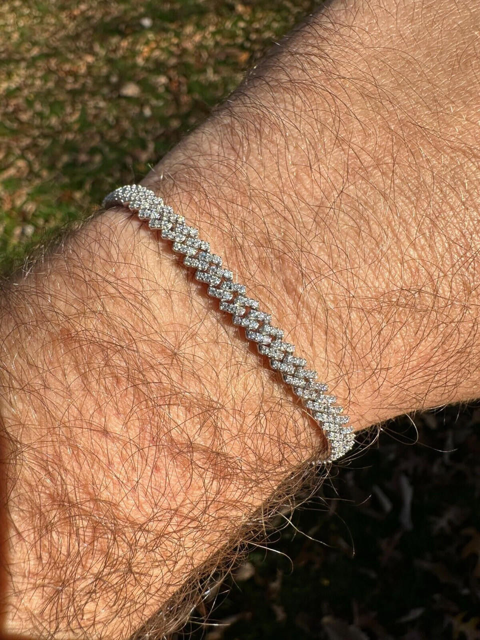 MOISSANITE Micro Prong Miami Cuban Link Bracelet Iced Out - 925 Silver - 5mm - 6" - 8.5"