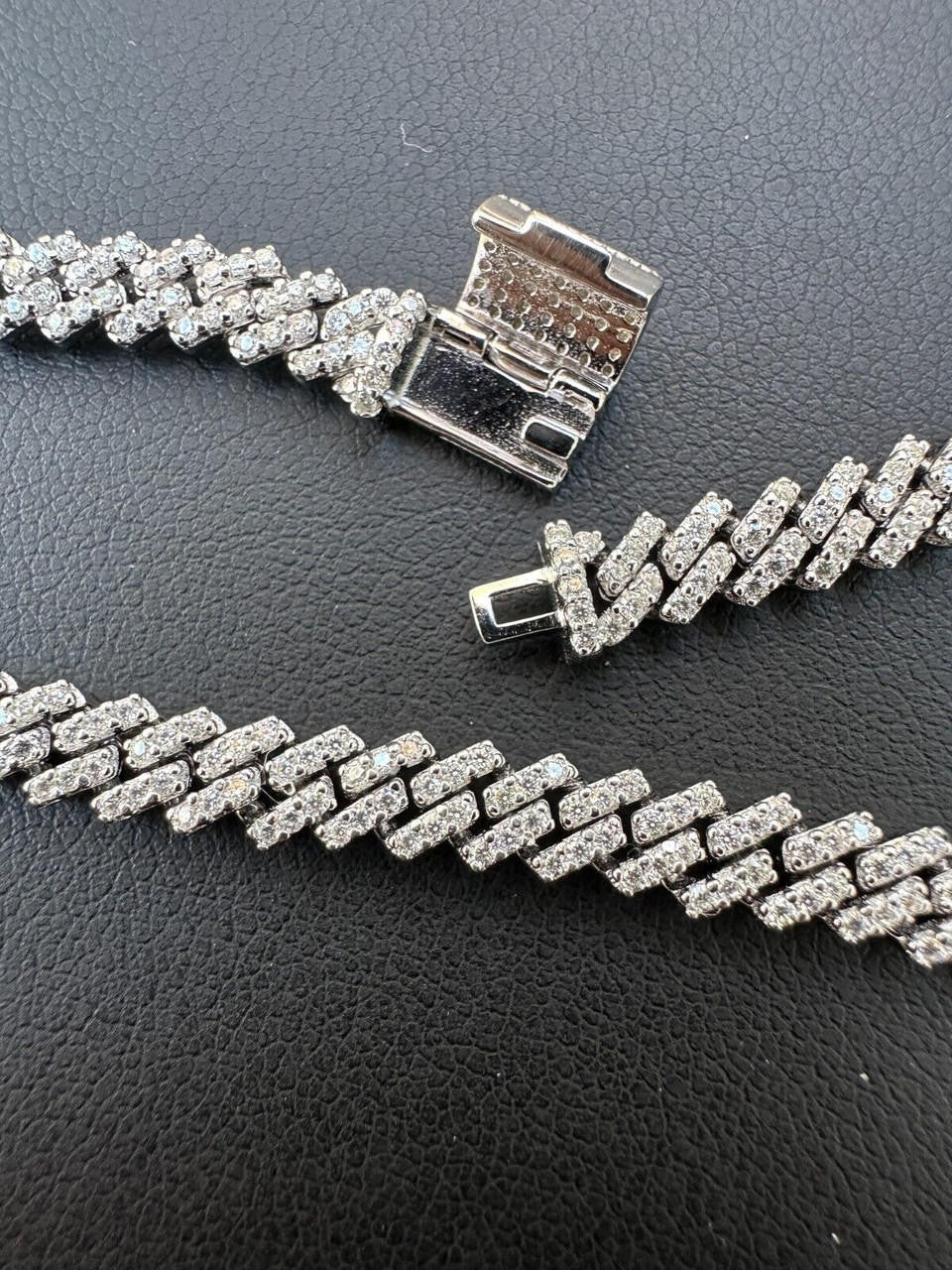 MOISSANITE Micro Prong Miami Cuban Link Bracelet Iced Out - 925 Silver - 5mm - 6" - 8.5"