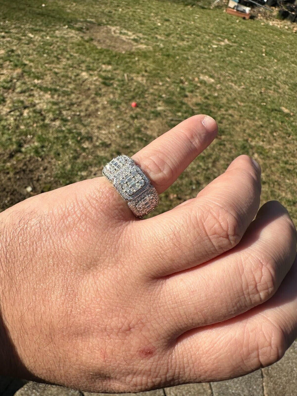 MOISSANITE Baguette Big Boy Eternity Band Ring - 925 Silver