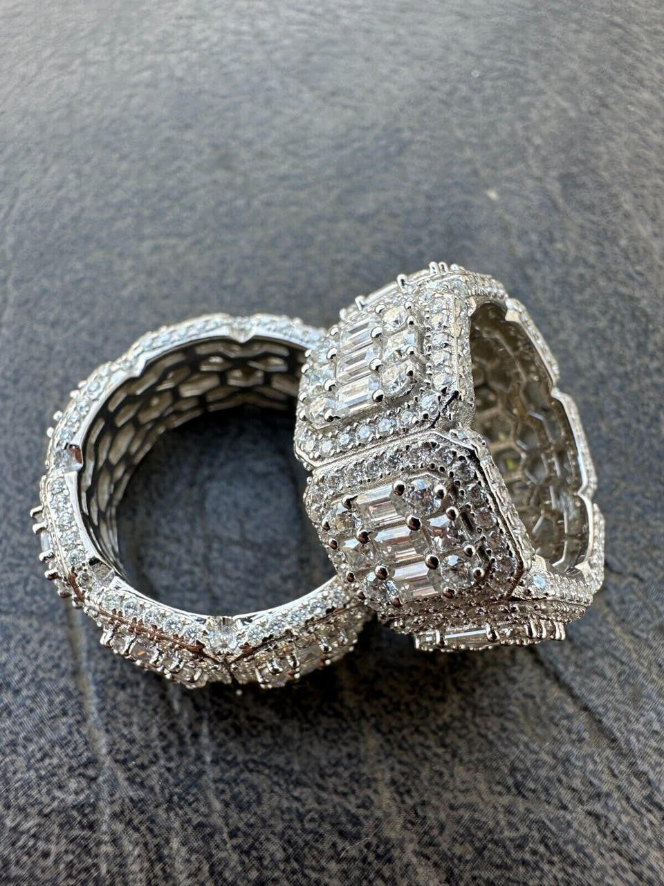 MOISSANITE Baguette Big Boy Eternity Band Ring - 925 Silver
