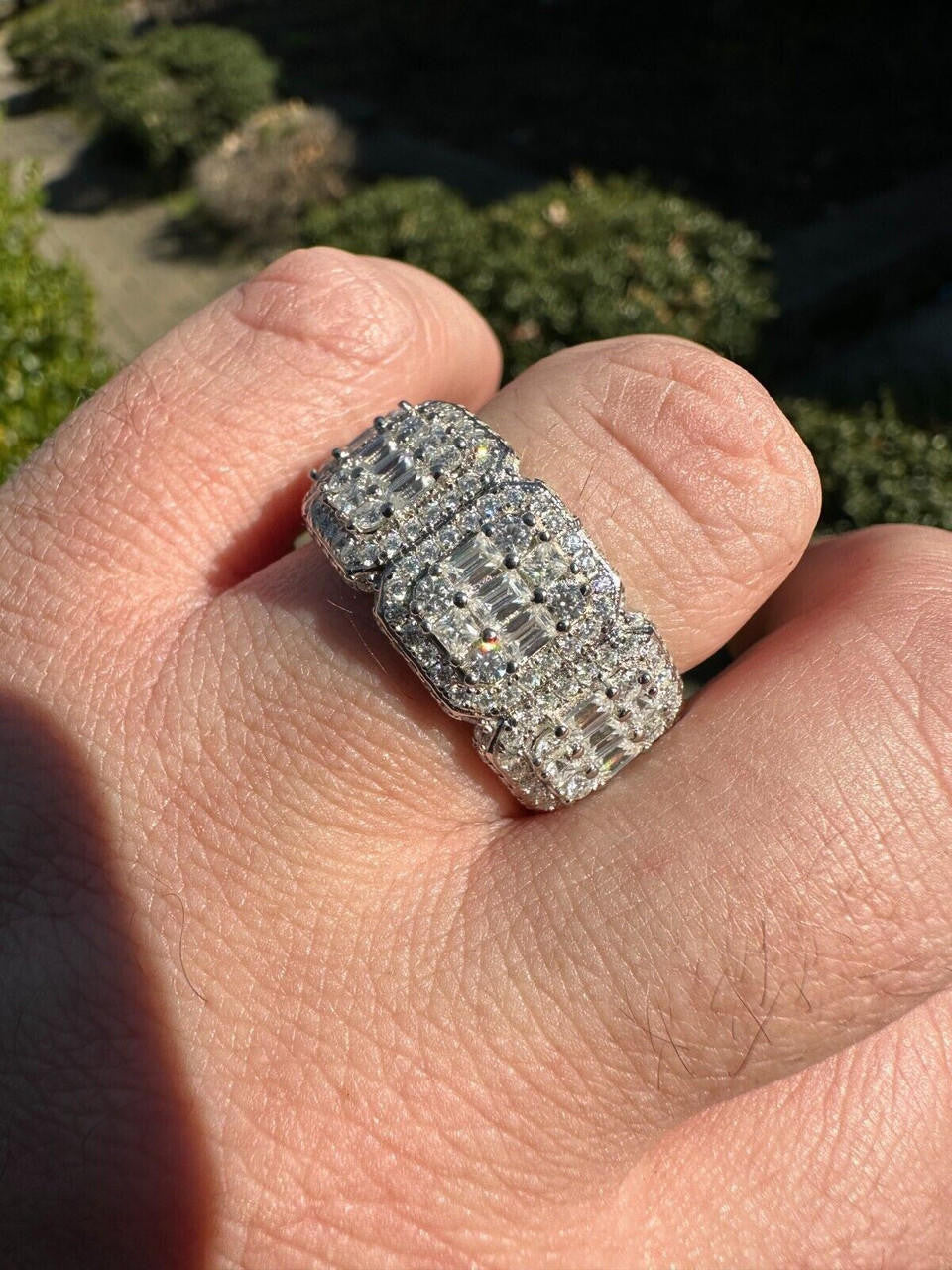 MOISSANITE Baguette Big Boy Eternity Band Ring - 925 Silver