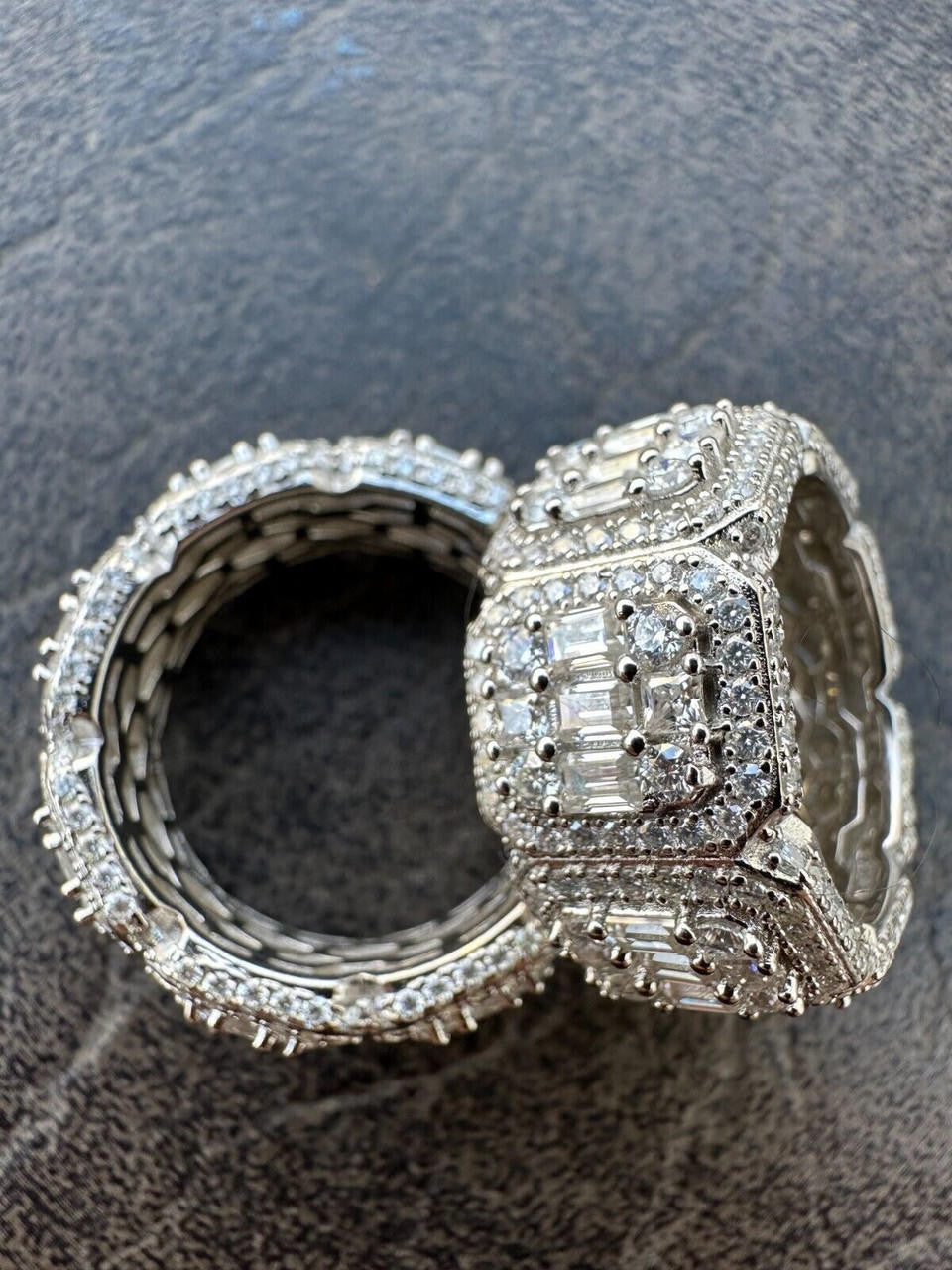 MOISSANITE Baguette Big Boy Eternity Band Ring - 925 Silver