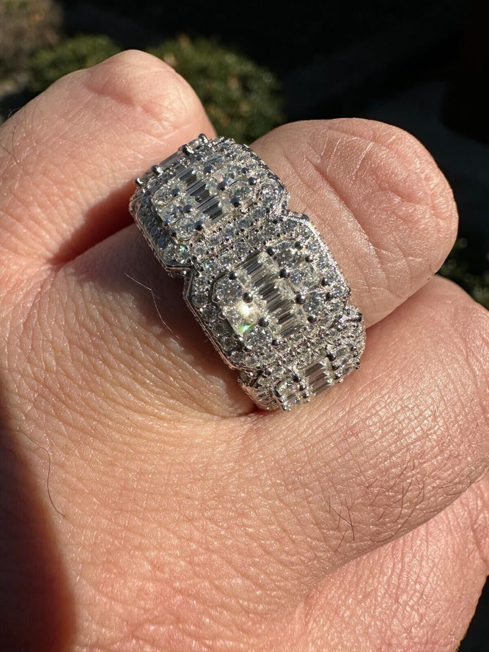 MOISSANITE Baguette Big Boy Eternity Band Ring - 925 Silver