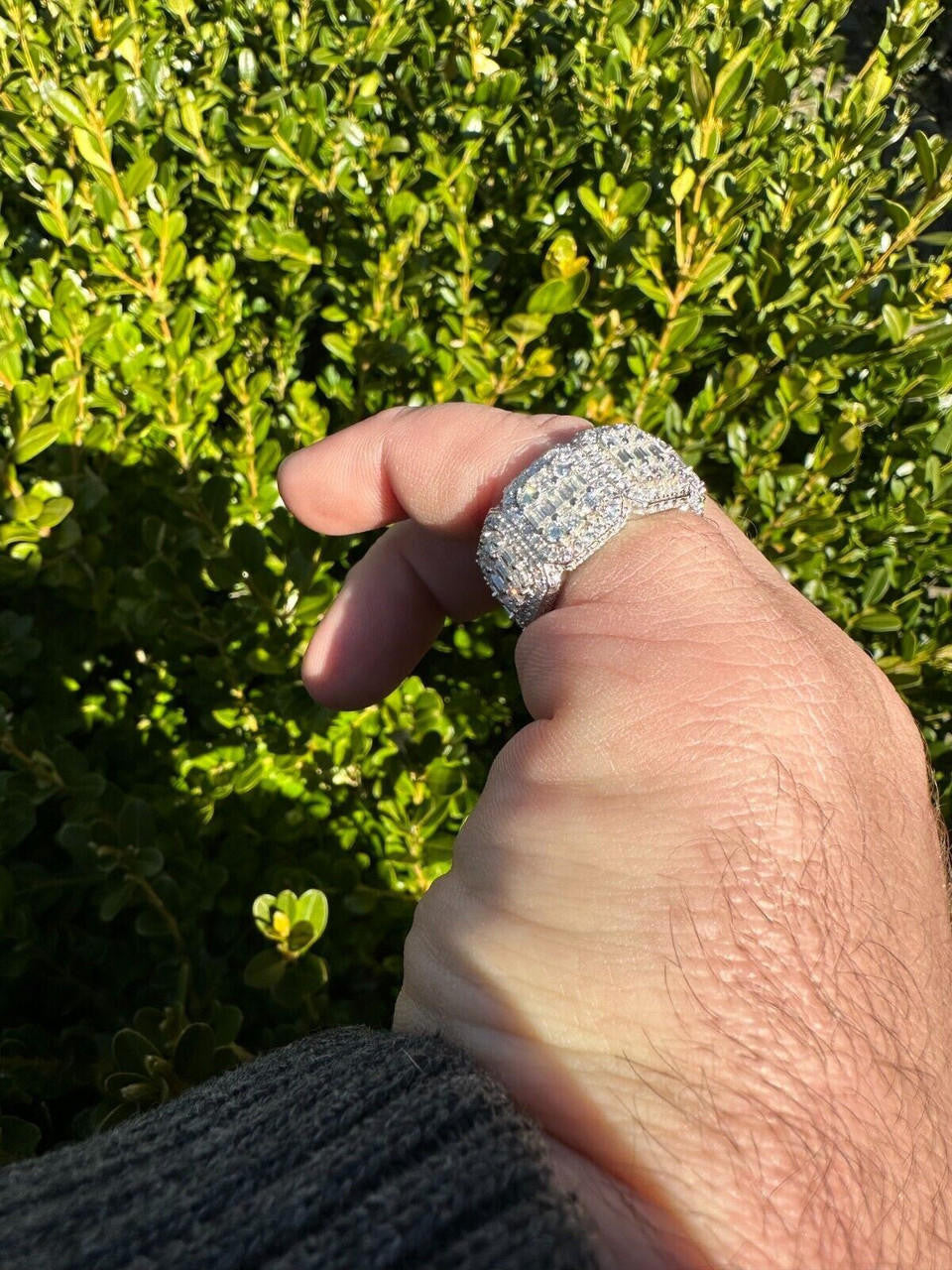 MOISSANITE Baguette Big Boy Eternity Band Ring - 925 Silver