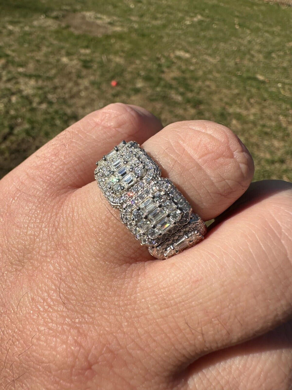 MOISSANITE Baguette Big Boy Eternity Band Ring - 925 Silver