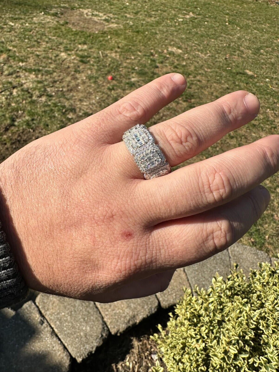 MOISSANITE Baguette Big Boy Eternity Band Ring - 925 Silver