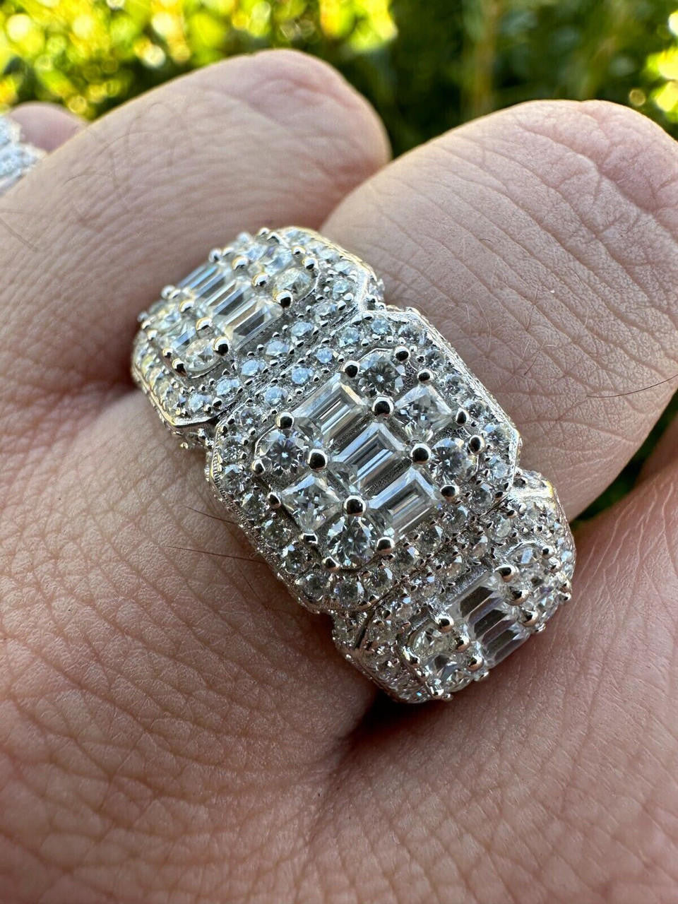 MOISSANITE Baguette Big Boy Eternity Band Ring - 925 Silver