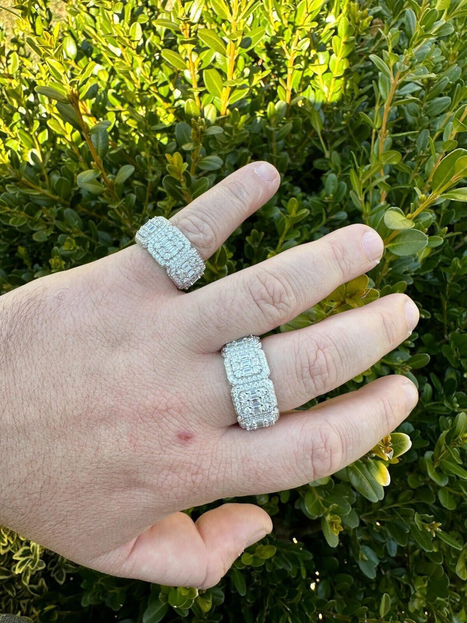 MOISSANITE Baguette Big Boy Eternity Band Ring - 925 Silver