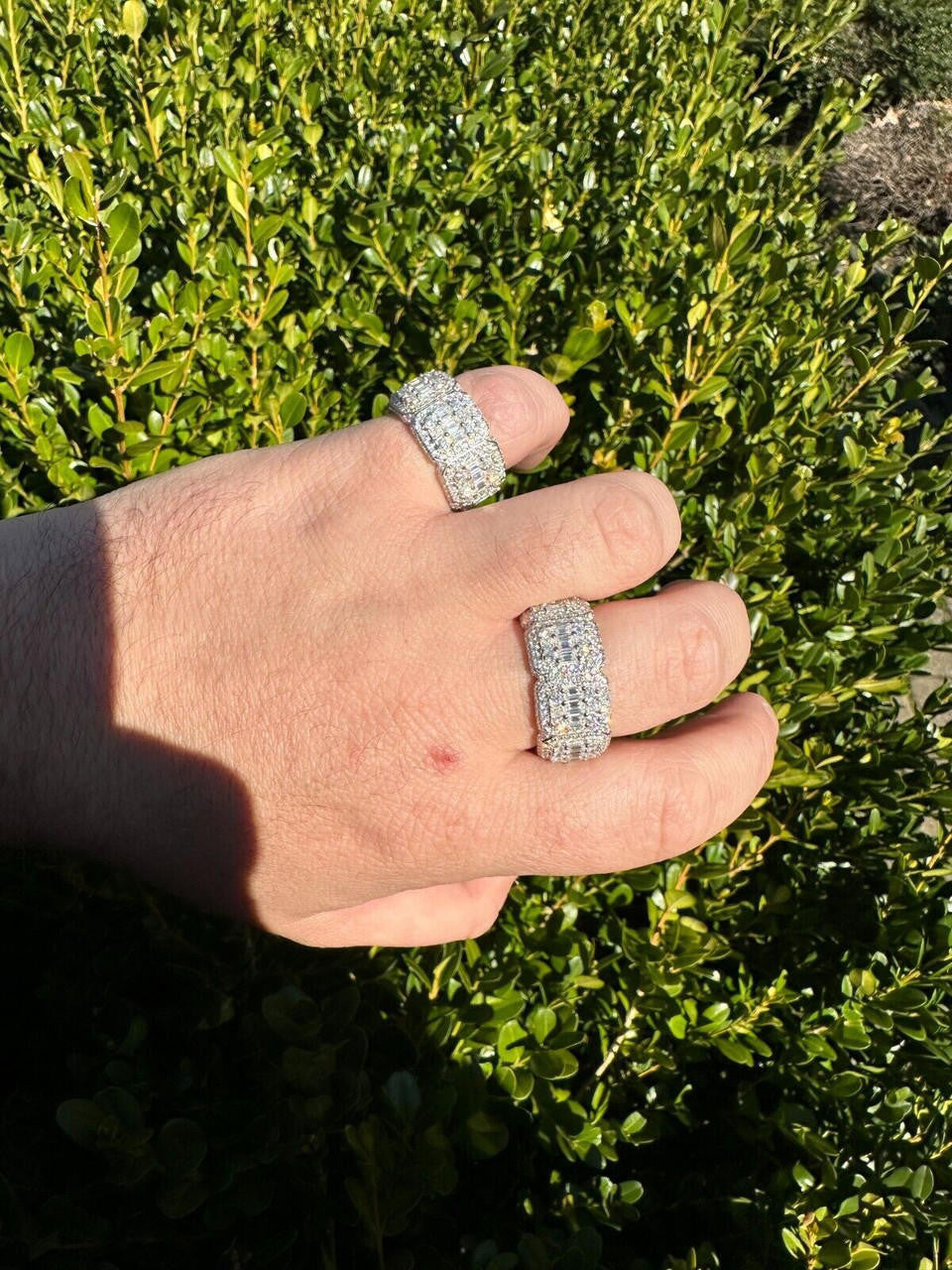 MOISSANITE Baguette Big Boy Eternity Band Ring - 925 Silver