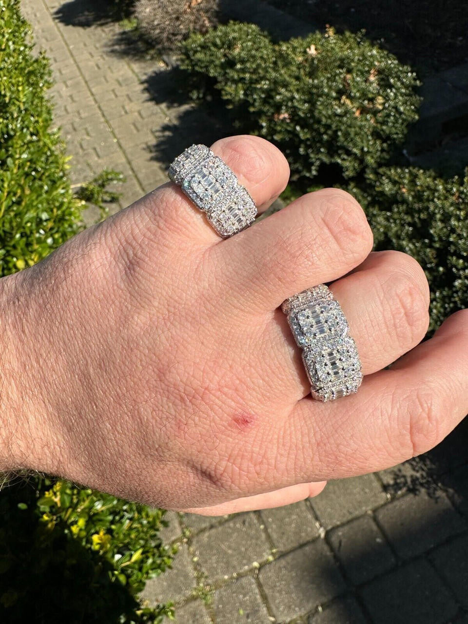 MOISSANITE Baguette Big Boy Eternity Band Ring - 925 Silver
