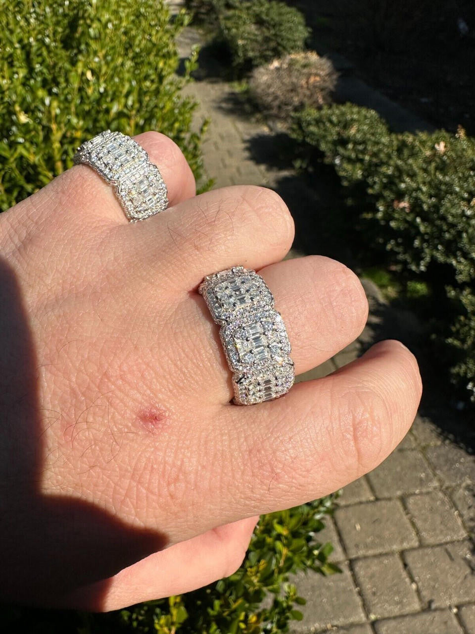 MOISSANITE Baguette Big Boy Eternity Band Ring - 925 Silver