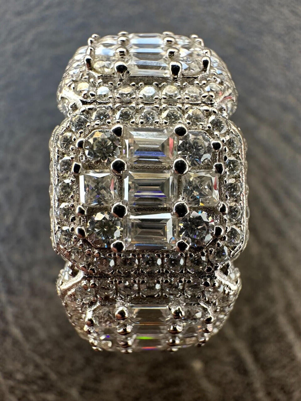 MOISSANITE Baguette Big Boy Eternity Band Ring - 925 Silver
