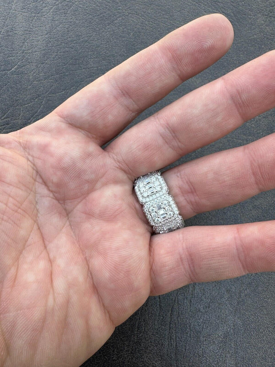 MOISSANITE Baguette Big Boy Eternity Band Ring - 925 Silver