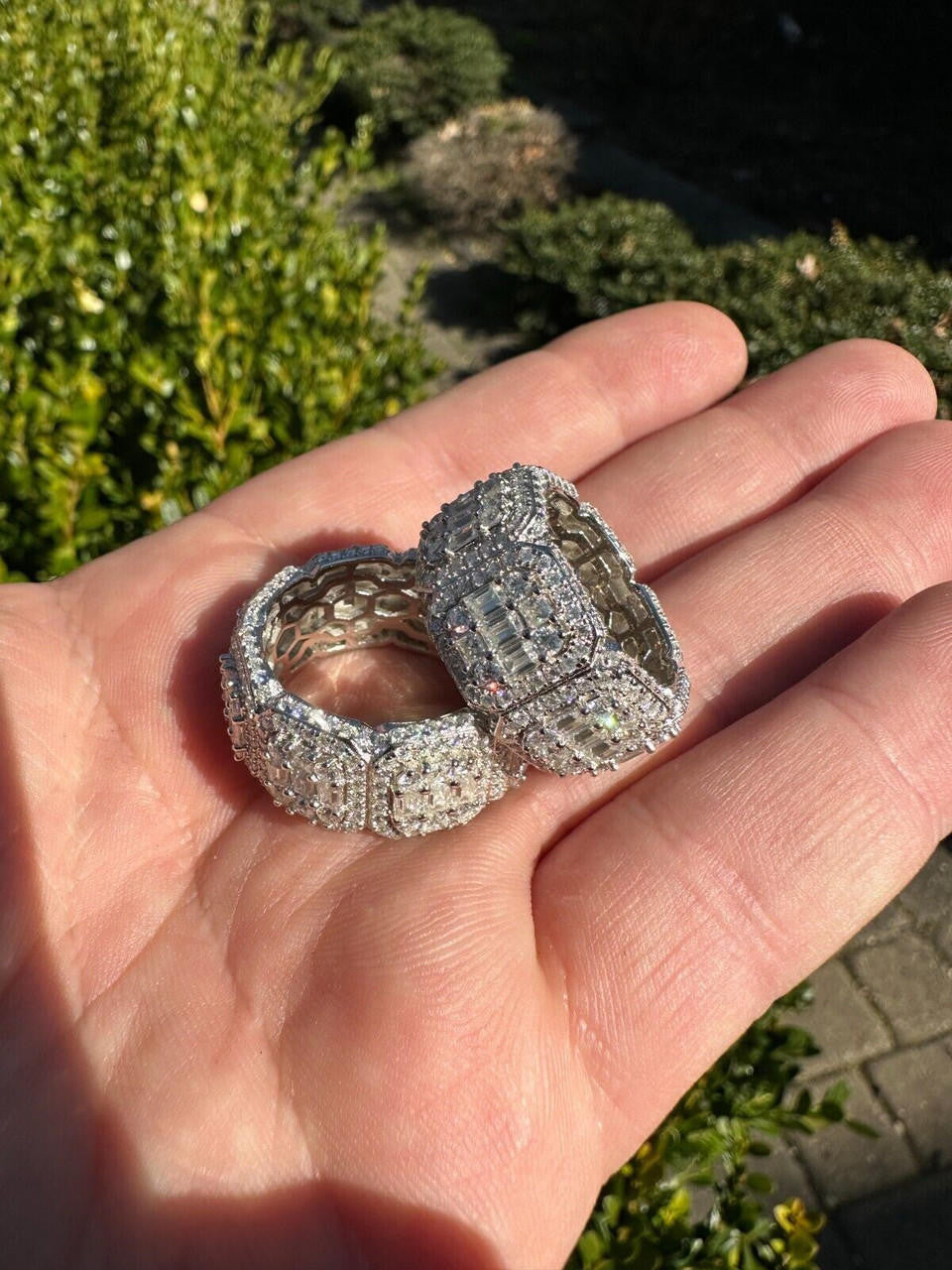 MOISSANITE Baguette Big Boy Eternity Band Ring - 925 Silver