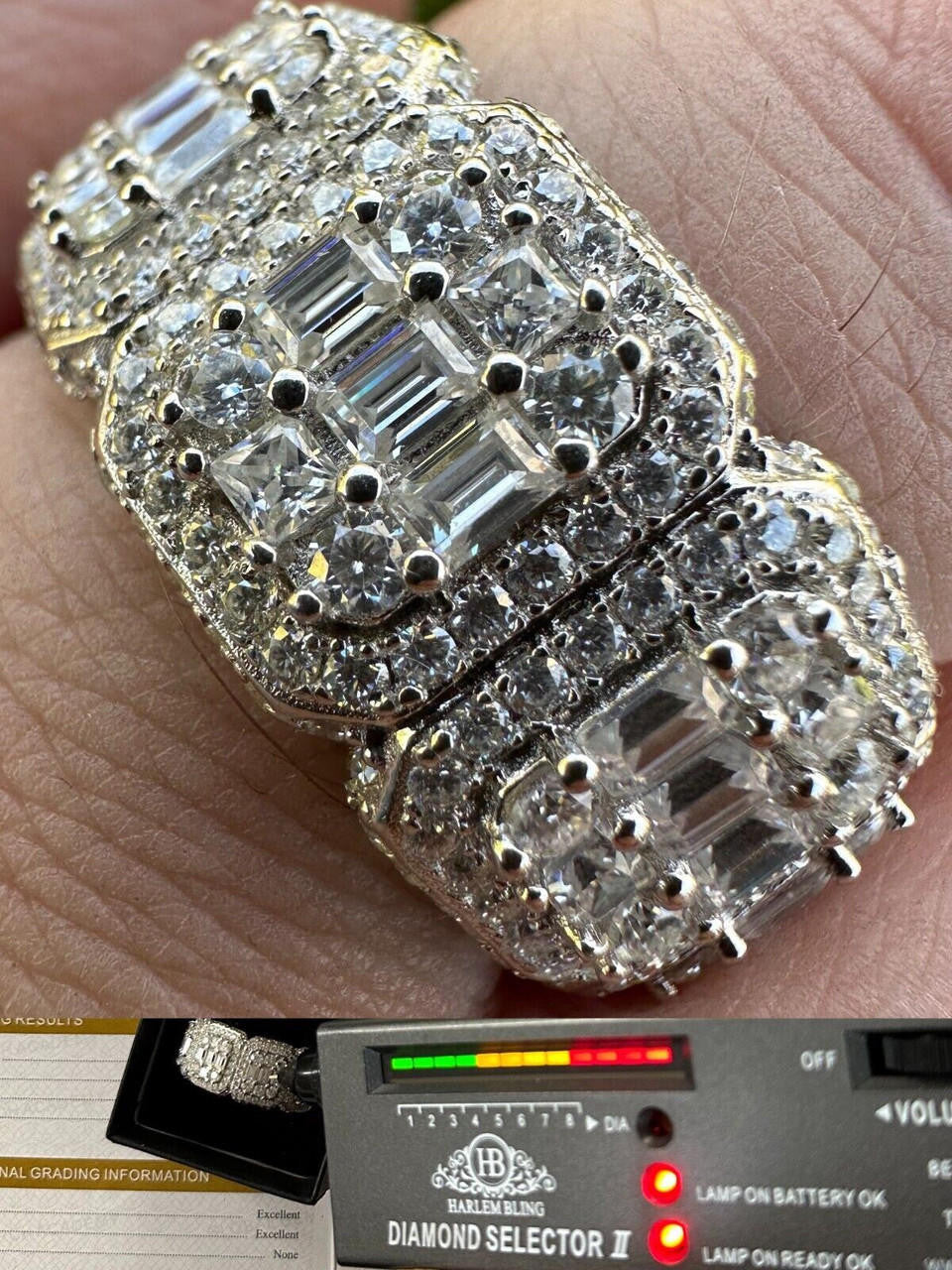 MOISSANITE Baguette Big Boy Eternity Band Ring - 925 Silver