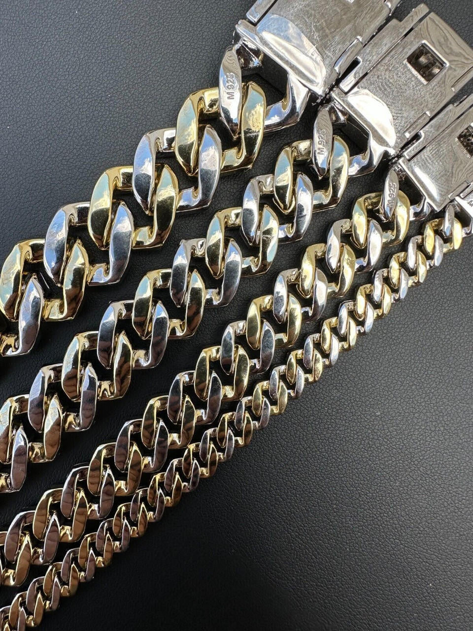 MOISSANITE #1 Bestseller Miami Cuban Link Prong Bracelet Iced Out - 14k Gold Vermeil & 925 Silver - 8mm-20mm - 6" - 9"
