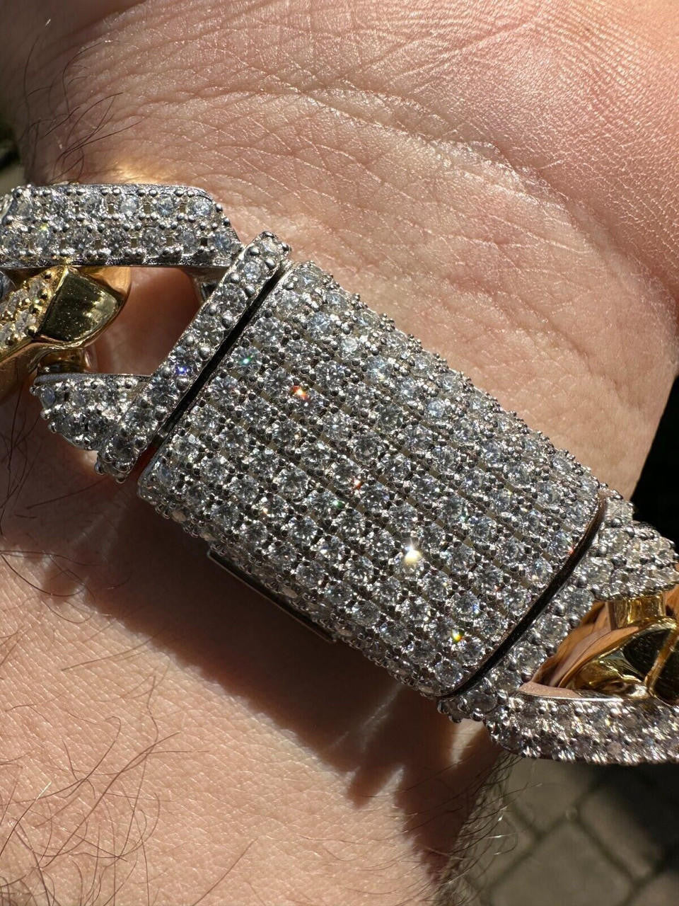 MOISSANITE #1 Bestseller Miami Cuban Link Prong Bracelet Iced Out - 14k Gold Vermeil & 925 Silver - 8mm-20mm - 6" - 9"