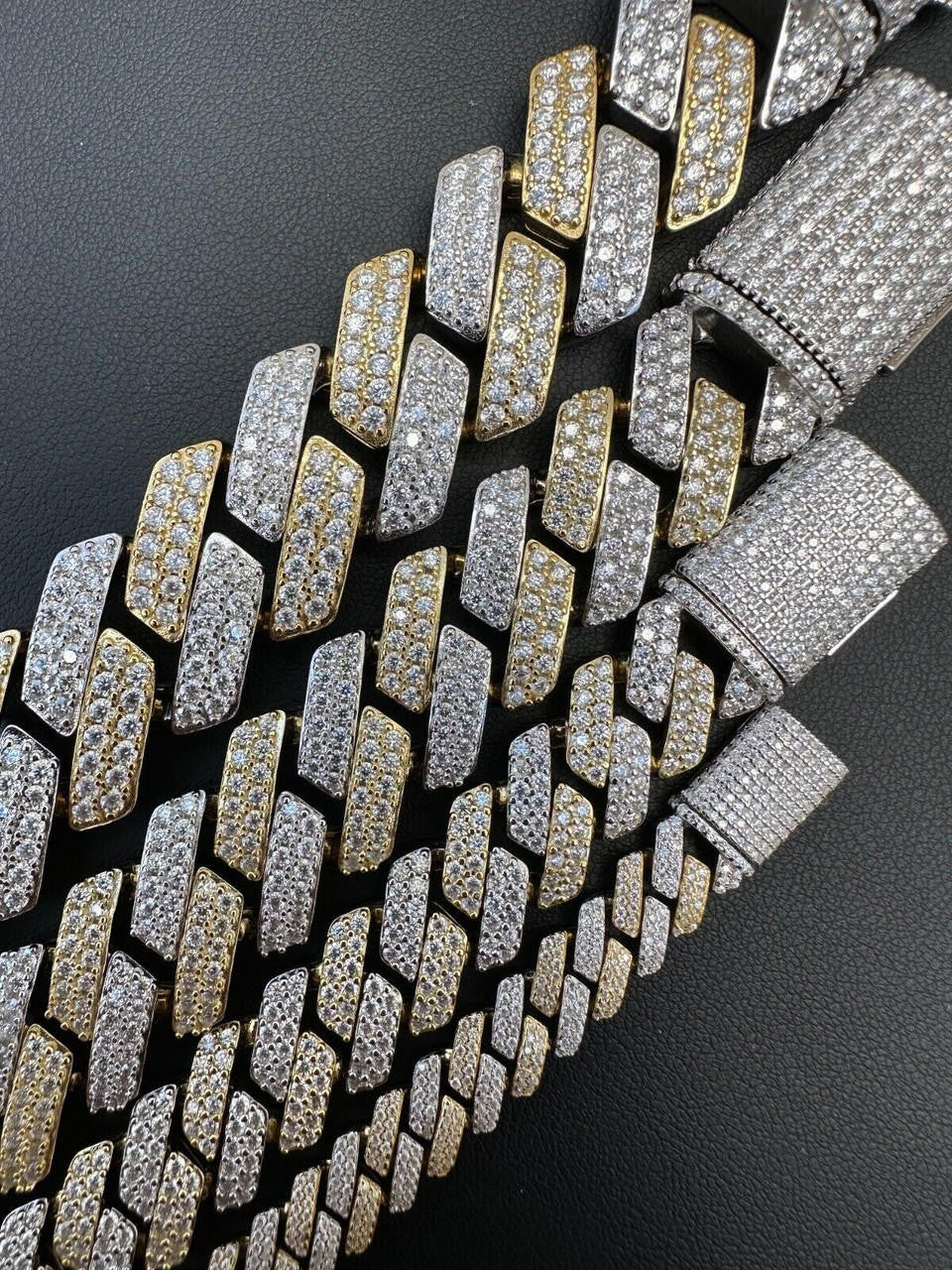 MOISSANITE #1 Bestseller Miami Cuban Link Prong Bracelet Iced Out - 14k Gold Vermeil & 925 Silver - 8mm-20mm - 6" - 9"