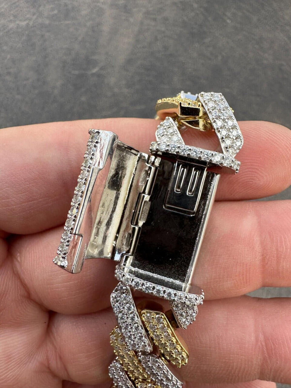 MOISSANITE #1 Bestseller Miami Cuban Link Prong Bracelet Iced Out - 14k Gold Vermeil & 925 Silver - 8mm-20mm - 6" - 9"