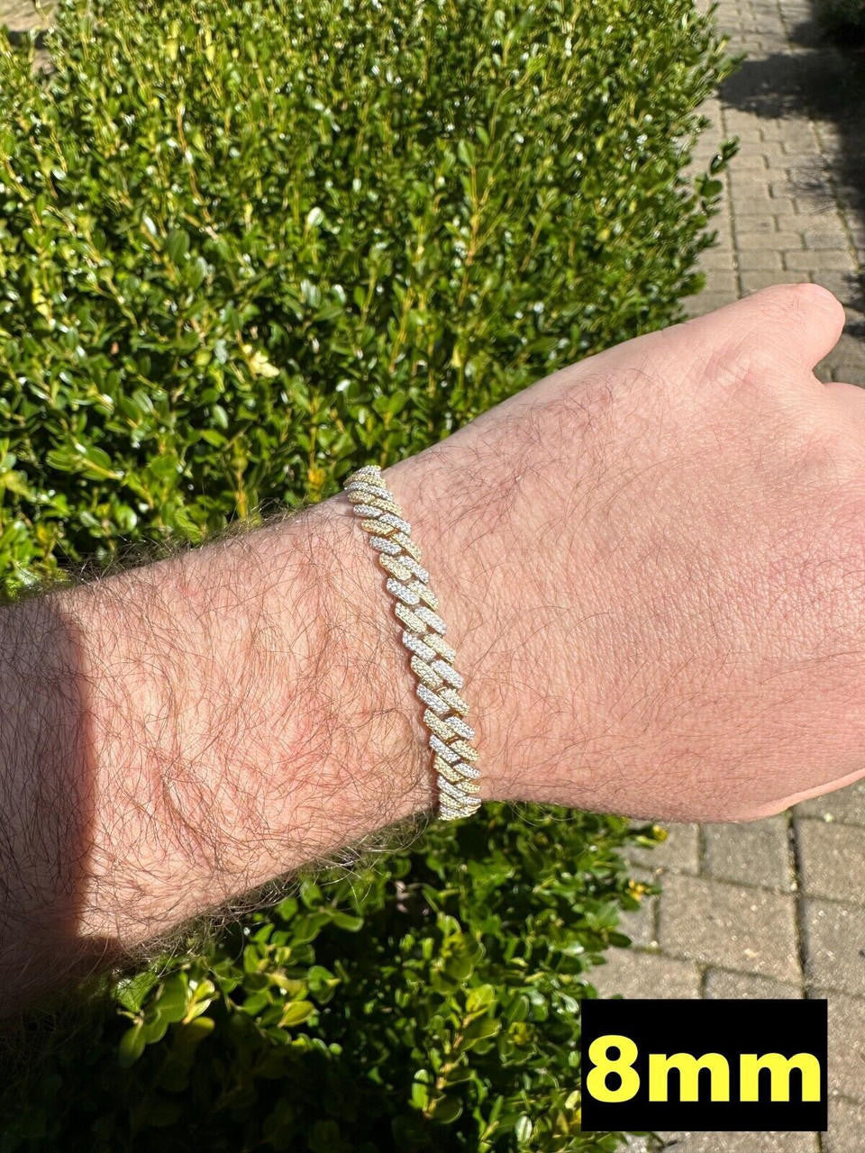 MOISSANITE #1 Bestseller Miami Cuban Link Prong Bracelet Iced Out - 14k Gold Vermeil & 925 Silver - 8mm-20mm - 6" - 9"