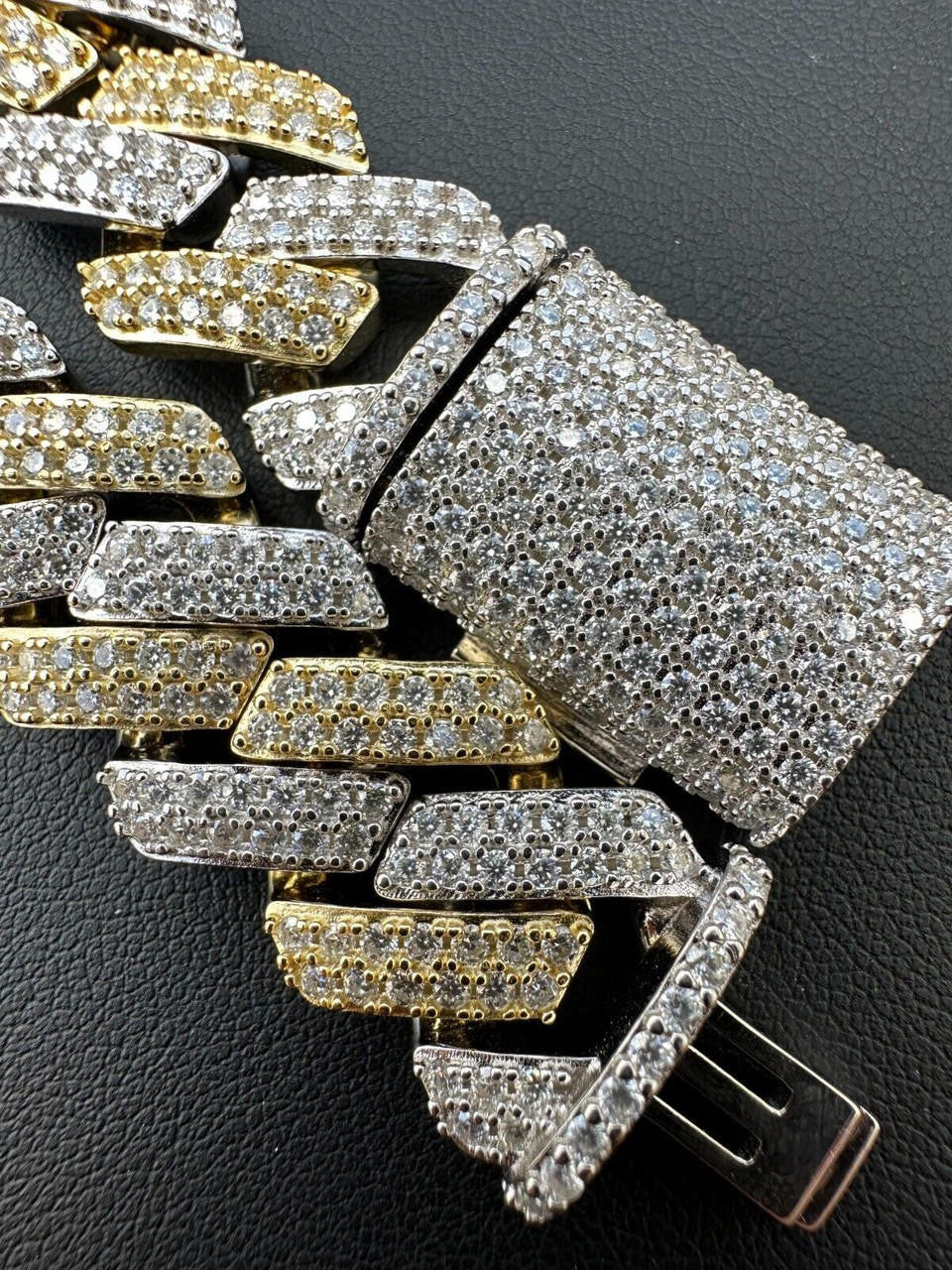 MOISSANITE #1 Bestseller Miami Cuban Link Prong Bracelet Iced Out - 14k Gold Vermeil & 925 Silver - 8mm-20mm - 6" - 9"