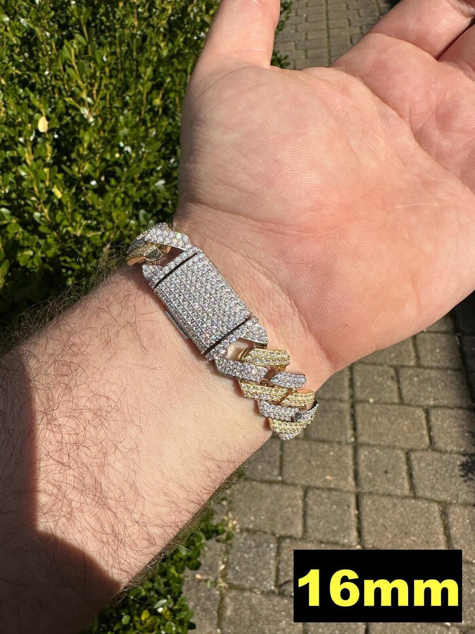 MOISSANITE #1 Bestseller Miami Cuban Link Prong Bracelet Iced Out - 14k Gold Vermeil & 925 Silver - 8mm-20mm - 6" - 9"