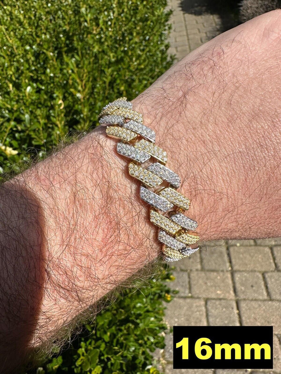 MOISSANITE #1 Bestseller Miami Cuban Link Prong Bracelet Iced Out - 14k Gold Vermeil & 925 Silver - 8mm-20mm - 6" - 9"