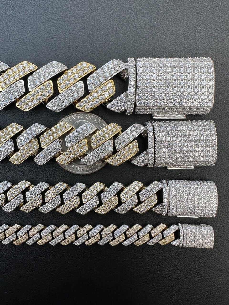 MOISSANITE #1 Bestseller Miami Cuban Link Prong Bracelet Iced Out - 14k Gold Vermeil & 925 Silver - 8mm-20mm - 6" - 9"