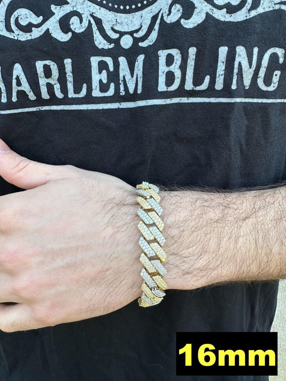 MOISSANITE #1 Bestseller Miami Cuban Link Prong Bracelet Iced Out - 14k Gold Vermeil & 925 Silver - 8mm-20mm - 6" - 9"